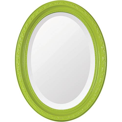 Tamanhos, Medidas e Dimensões do produto Espelho Oval Bisotê 26280 (25x37cm) Verde Retrô - Ornamental Design