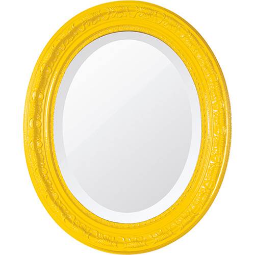 Tamanhos, Medidas e Dimensões do produto Espelho Oval Bisotê 26281 (41x50cm) Amarelo Happy - Ornamental Design