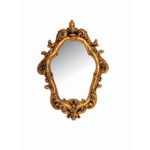 Tamanhos, Medidas e Dimensões do produto Espelho Romênia Ouro Velho em Resina - Arte Retrô - 50x36 Cm.