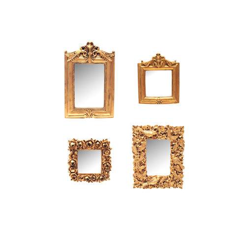Tamanhos, Medidas e Dimensões do produto Espelhos Ouro Velho em Resina - Arte Retrô (KIT)