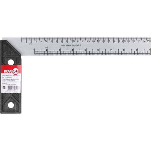 Tamanhos, Medidas e Dimensões do produto Esquadro para Carpinteiro 10" com Cabo Plástico - Nove54