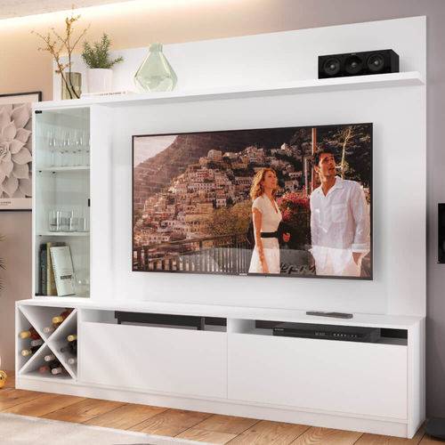 Tamanhos, Medidas e Dimensões do produto Estante Home para Tv 50'' com Porta de Vidro Quiditá Branco