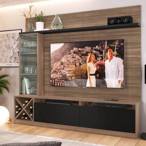 Tamanhos, Medidas e Dimensões do produto Estante Home para Tv 50'' com Porta de Vidro Quiditá Montana/preto