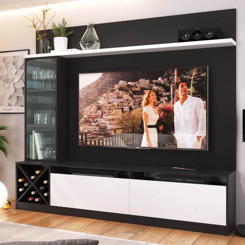 Tamanhos, Medidas e Dimensões do produto Estante Home para Tv 50'' com Porta de Vidro Quiditá Preto/branco