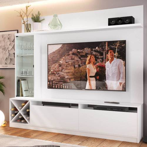 Tamanhos, Medidas e Dimensões do produto Estante Home para Tv 60'' com Porta de Vidro Quiditá Branco