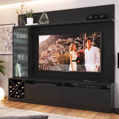 Tamanhos, Medidas e Dimensões do produto Estante Home para Tv 60'' com Porta de Vidro Quiditá Preto