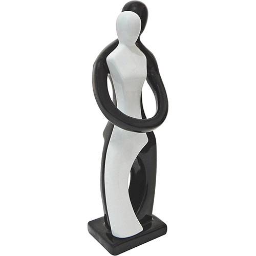 Tamanhos, Medidas e Dimensões do produto Estatueta Figurino de Casal Cerâmica Preta/Branca 31cm - Prestige