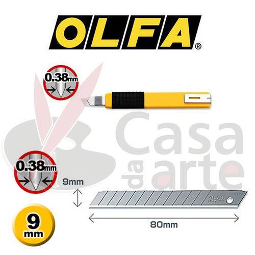 Tamanhos, Medidas e Dimensões do produto Estilete Olfa Multi Uso A-2 Standard Cutter With a Rubber Grip 20198