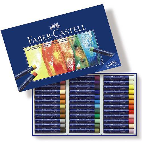 Tamanhos, Medidas e Dimensões do produto Estojo Cartão de Giz Pastel Oleoso Faber Castell com 36 Cores - Ref 127036