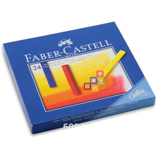 Tamanhos, Medidas e Dimensões do produto Estojo Cartão de Giz Pastel Seco Longo Cstudio Faber Castell com 24 Cores - Ref 128324