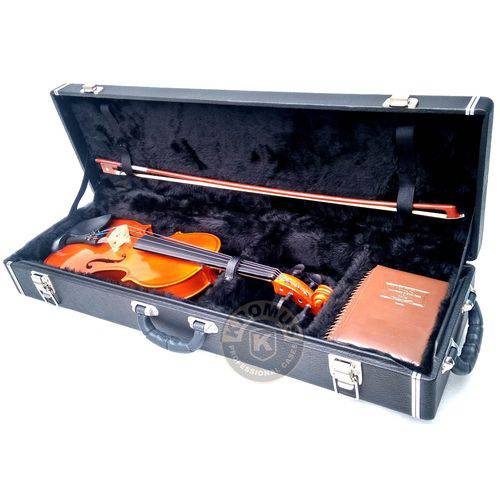 Tamanhos, Medidas e Dimensões do produto Estojo Case Retangular para Violino 4/4 Preto Marca Kromus