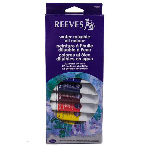 Tamanhos, Medidas e Dimensões do produto Estojo de Tinta à Óleo Solúvel em Água Reeves com 12 Cores - 8200200