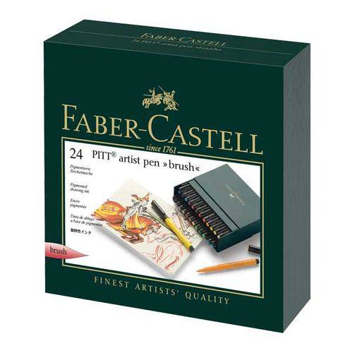 Tamanhos, Medidas e Dimensões do produto Estojo Faber Castell de Caneta Pitt Artist Pen com Ponta Pincel 24 Cores