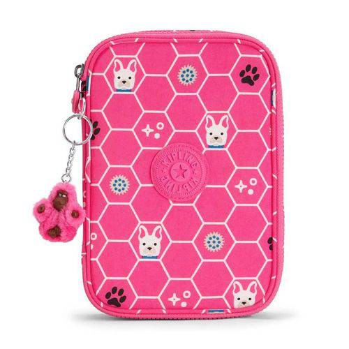Tamanhos, Medidas e Dimensões do produto Estojo Kipling 100 Pens Rosa Pink Dog Tile K0940567B