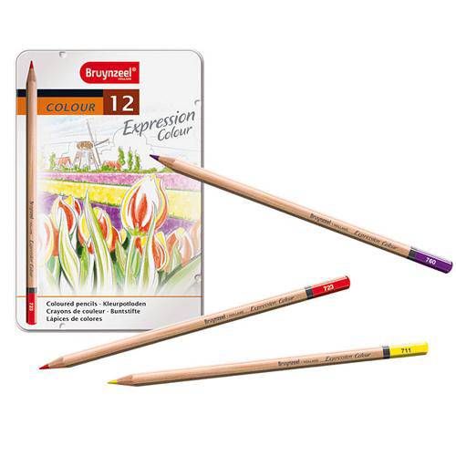 Tamanhos, Medidas e Dimensões do produto Estojo Metálico de Lápis de Cor Expression Colour Bruynzeel 12 Cores - 7705m12