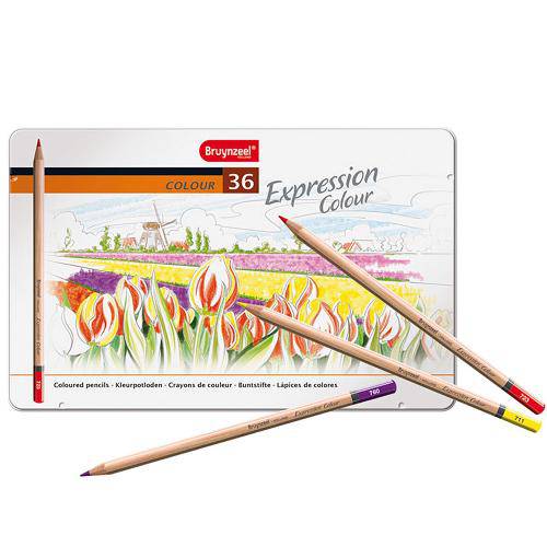 Tamanhos, Medidas e Dimensões do produto Estojo Metálico de Lápis de Cor Expression Colour Bruynzeel 36 Cores - 7705m36
