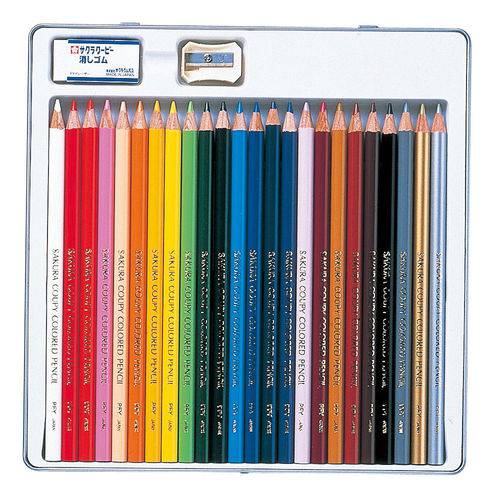 Tamanhos, Medidas e Dimensões do produto Estojo Metálico Sakura Coupy Colored Pencil 24 Cores - Pfy-24