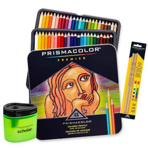 Tamanhos, Medidas e Dimensões do produto Estojo Prismacolor Premier Kit 48 Lápis Blender e Apontador