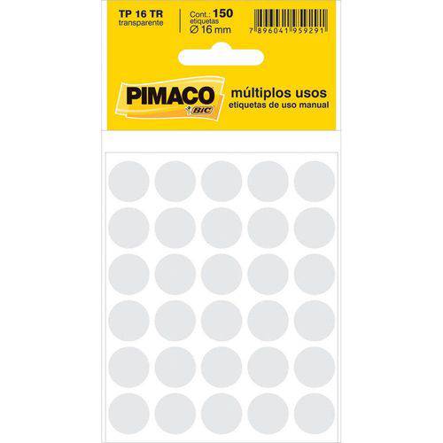 Tamanhos, Medidas e Dimensões do produto Etiqueta Autoadesiva Circular TP16mm Pimaco