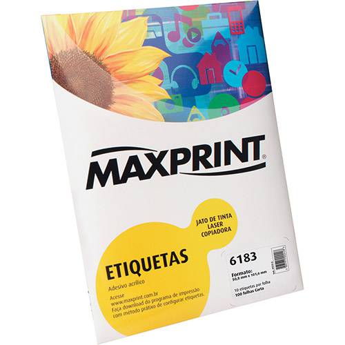 Tamanhos, Medidas e Dimensões do produto Etiqueta para Impressora de Tinta e Laser 6183 (50,8mmx101,6mm) 100 Folhas - Maxprint
