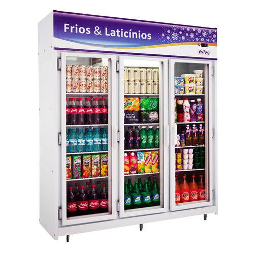 Tamanhos, Medidas e Dimensões do produto Expositor de Bebidas Vertical 3 Portas 1080 Litros Economic RF-022 - Frilux