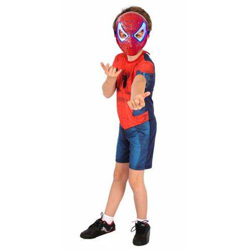 Tamanhos, Medidas e Dimensões do produto Fantasia Homem Aranha Ultimate Curta + Máscara com Luz - Rubies G