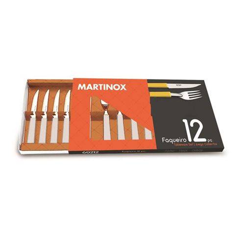 Tamanhos, Medidas e Dimensões do produto Faqueiro 12 Peças em Aço Inox e Polipropileno – Martinazzo