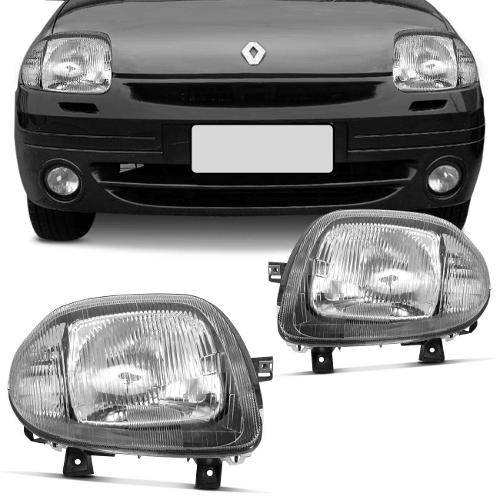 Tamanhos, Medidas e Dimensões do produto Farol Renault Clio 2000 2001 2002 Foco Simples - Par