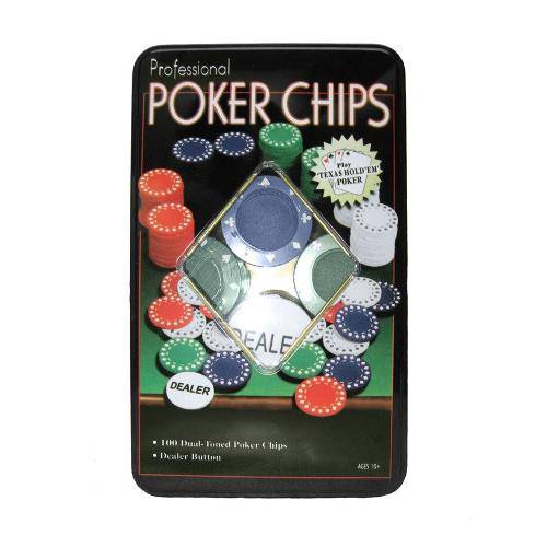 Tamanhos, Medidas e Dimensões do produto Ficha de Poker Lata com 100 Fichas Sem Numeração