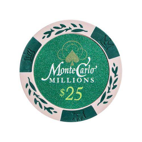 Tamanhos, Medidas e Dimensões do produto Fichas 14 Gramas Clay Lote com 25 Modelo Monte Carlo Millions 25