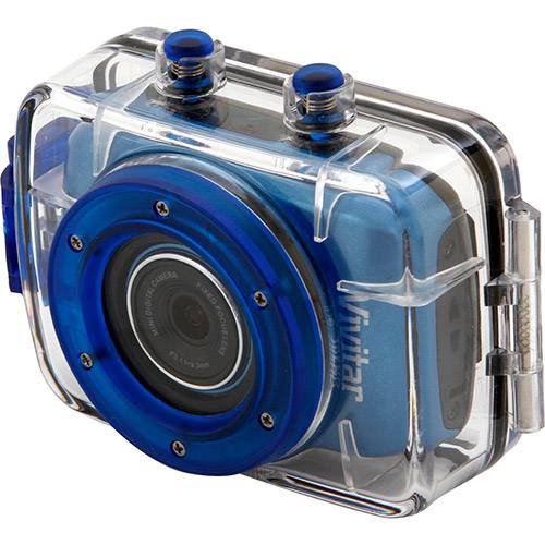 Tamanhos, Medidas e Dimensões do produto Filmadora Digital Esportiva HD Vivitar 5MP Azul