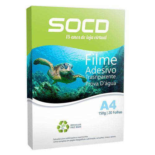Tamanhos, Medidas e Dimensões do produto Filme Adesivo Translúcido à Prova D'água A4 150g - 20 Folhas