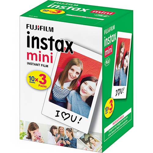 Tamanhos, Medidas e Dimensões do produto Filme Instax Mini Pack com 30 Fotos - Fujifilm