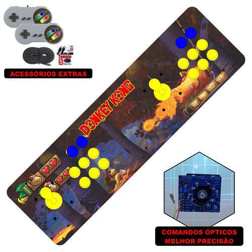 Tamanhos, Medidas e Dimensões do produto Fliperama Arcade Portátil 12 Mil Jogos Zero Delay com Comandos Ópticos - Tema Donkey Kong