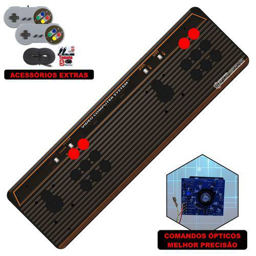 Tamanhos, Medidas e Dimensões do produto Fliperama Arcade Portátil 12 Mil Jogos Zero Delay com Comandos Ópticos - Tema Atari