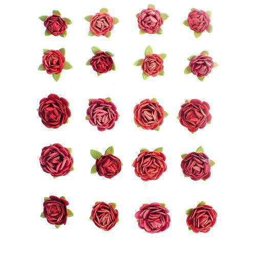 Tamanhos, Medidas e Dimensões do produto Flores Artesanais Feito a Mão Mini Rouge FLOR93 - Toke e Crie