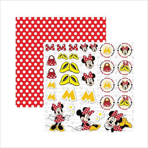 Tamanhos, Medidas e Dimensões do produto Folha para Scrapbook Dupla Face Disney Toke e Crie Minnie Mouse 2 Recortes - 19303 - SDFD009