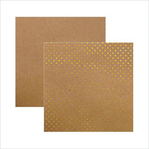 Tamanhos, Medidas e Dimensões do produto Folha para Scrapbook Estrela Dourado Fd Foil Kraft Toke e Crie – 17732 Sd611