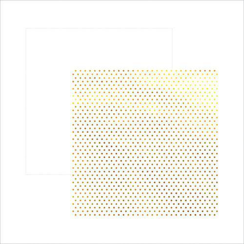 Tamanhos, Medidas e Dimensões do produto Folha para Scrapbook Poá Dourado Fd Foil Branco Toke e Crie – 17735 SDF614