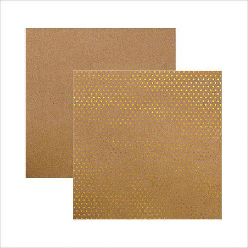 Tamanhos, Medidas e Dimensões do produto Folha para Scrapbook Poá Dourado Fd Foil Kraft Toke e Crie – 17731 SDF610