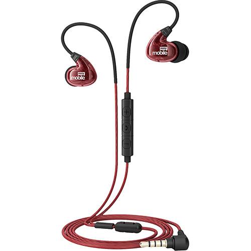 Tamanhos, Medidas e Dimensões do produto Fone de Ouvido Esportivo Runner Dual Bass Vermelho - Easy Mobile