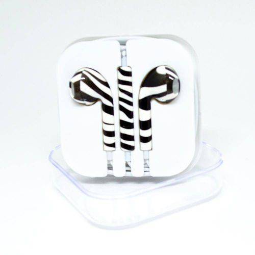 Tamanhos, Medidas e Dimensões do produto Fone de Ouvido Genérico Iphone Estampa Zebra