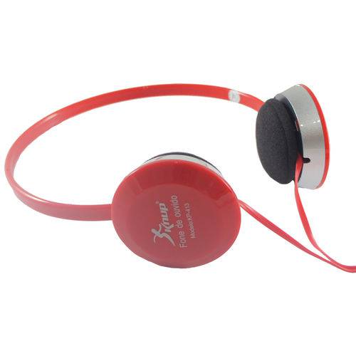 Tamanhos, Medidas e Dimensões do produto Fone de Ouvido Super Bass com Alto Falante de 30mm - KP-413 Vermelho