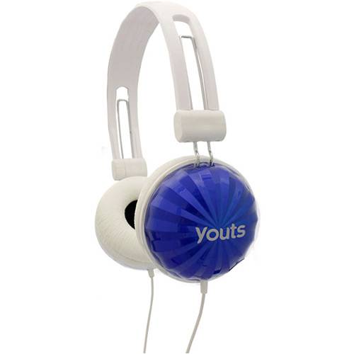 Tamanhos, Medidas e Dimensões do produto Fone de Ouvido Youts Supra Auricular Branco/Azul - YHD520