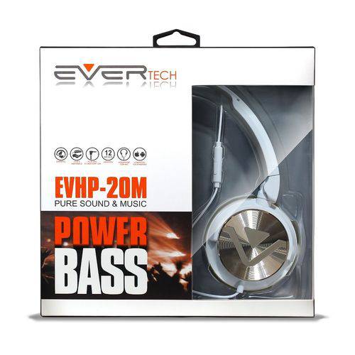 Tamanhos, Medidas e Dimensões do produto Fone Headphone DJ Evertech EVHP-20M/WS-I Branco