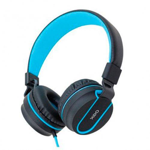 Tamanhos, Medidas e Dimensões do produto Fone Headset com Microfone Preto e Azul Neon Hs106 Oex