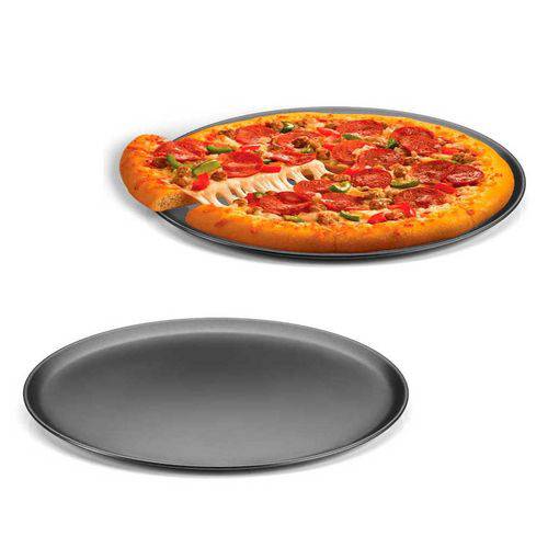 Tamanhos, Medidas e Dimensões do produto Forma de Pizza Assadeiras Antiaderente Lisa 2 Peças 35 Cm