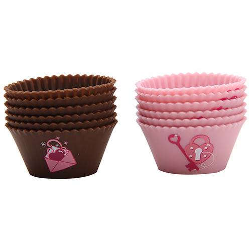 Tamanhos, Medidas e Dimensões do produto Forma para Cupcake Heart 12 Unidades - Tovolo