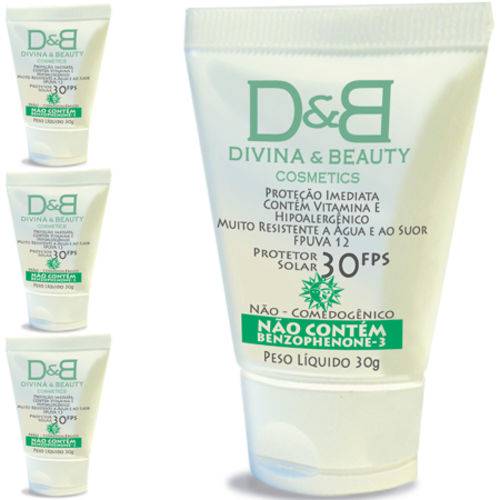 Tamanhos, Medidas e Dimensões do produto Four Divina & Beauty Protetor Solar Facial e Corporal FPS30 Vitamina e Hidratante