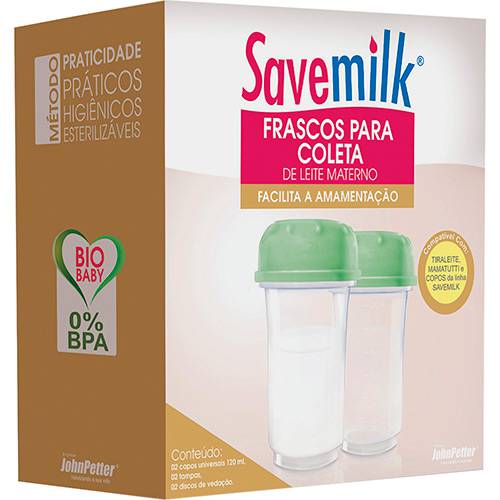 Tamanhos, Medidas e Dimensões do produto Frascos para Coleta de Leite Materno 2 Unidades - Savemilk